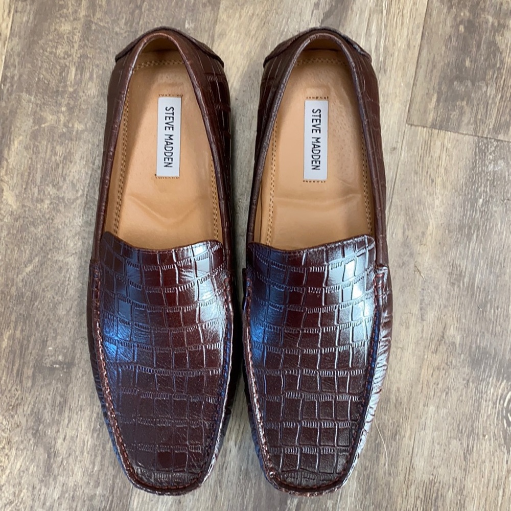 Steve Madden Men’s 12 Kyrie Wine Crocodile loafers